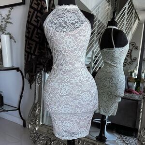 Ivory lace midi dress